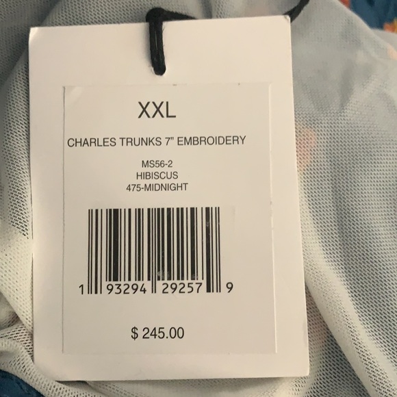 Onia XXL, Charles Trunks 7” Hibiscus Embroidery - Picture 5 of 5